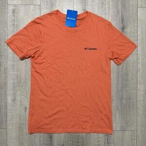 Columbia T-Shirt Men's Orange Cool Dog Graphic Short Sleeve New Size Medium